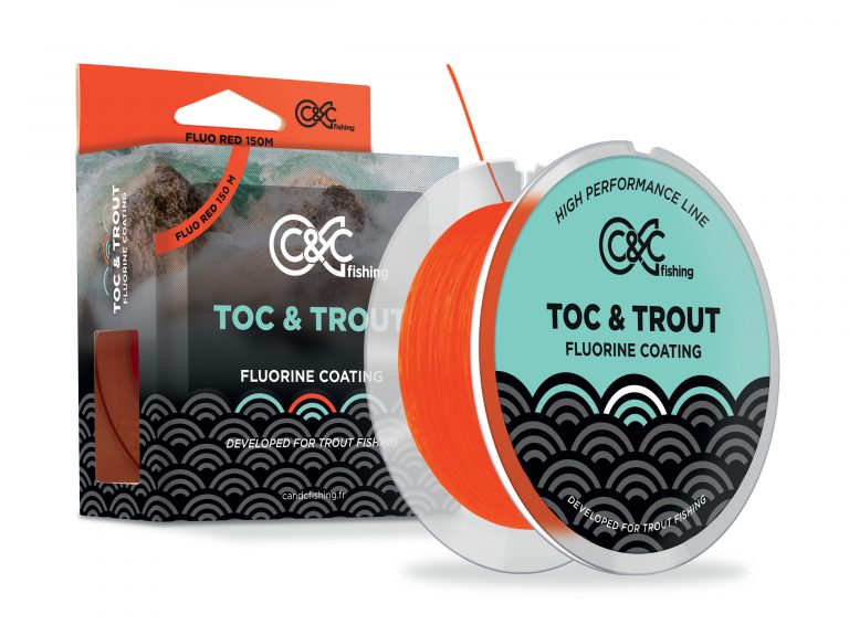 Fil de pêche TOC & TROUT rouge fluo 150 m