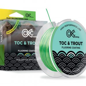 Fil de pêche TOC & TROUT Bicolore Jaune Vert fluo 150 m